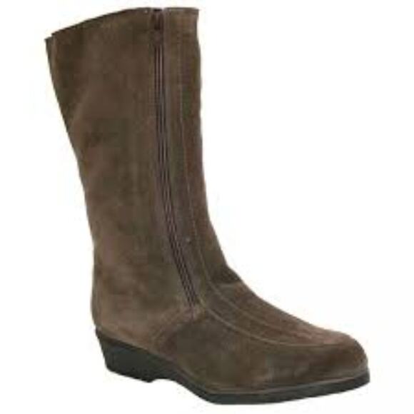 Draper of Glastonbury Ambleside Sheepskin Suede Boot Taupe Brown Size 8.5 - Picture 2 of 9
